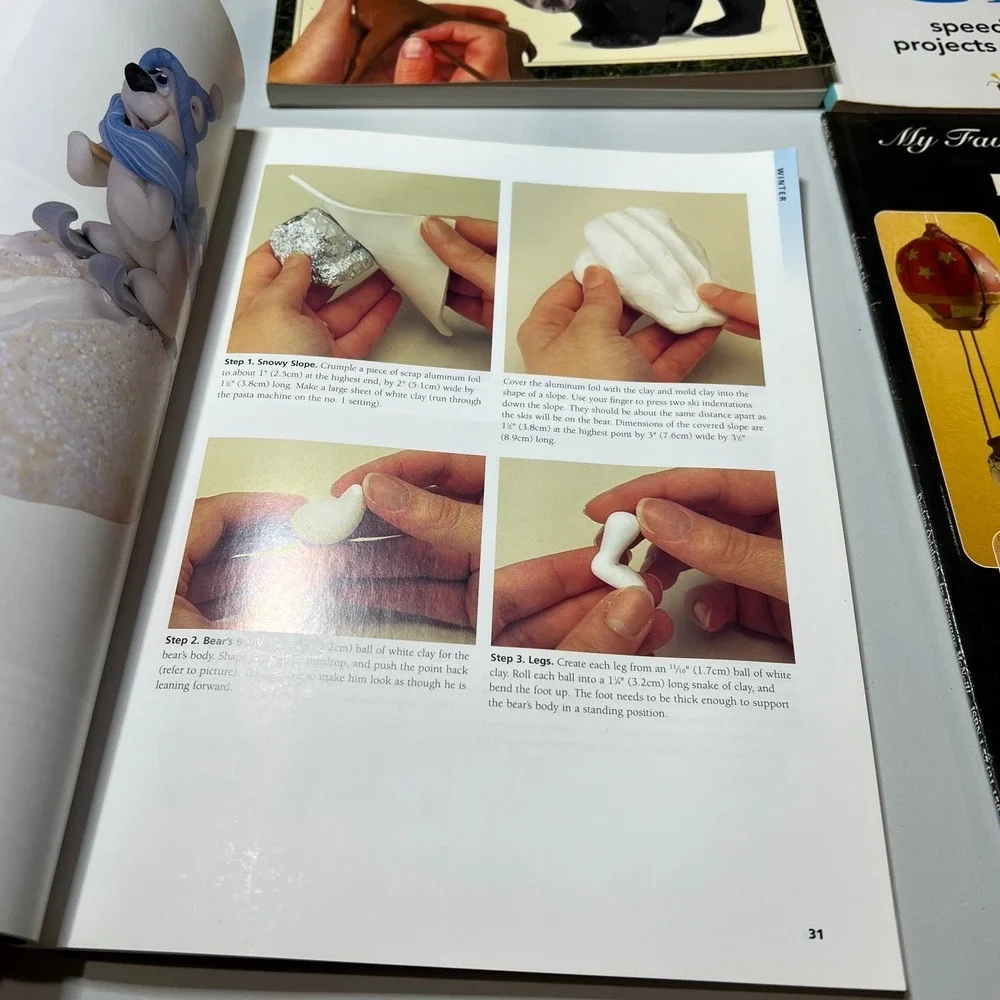 Polymer Clay Instruction Book Lot of 4 Crafting‎ Techniques Projects